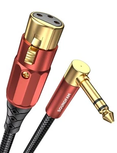 XLR Female to 1/4 Inch 90 Degree Right Angle 6.35mm TRS to XLR Female Balanced - Bild 1 von 9