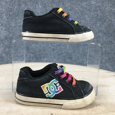 DC Shoes Niños Pequeños 6 Arco Iris Con Cordones Informales Cómodas Tenis Bajos Tela Negra Foto 1 de 4
