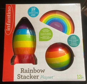 infantino Rainbow Stacker playset 19 piece set 12m plus (3 stacker) NEW - Picture 1 of 2