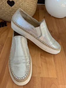 Zara Woman Damen Mädchen Casual Schuhe Espadrilles Slipper Slip On Silber Gr. 39 - Bild 1 von 12