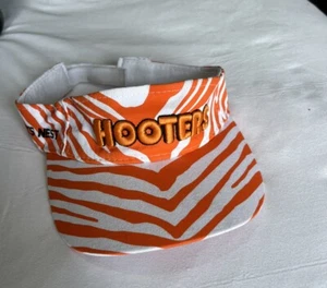 Hooters Owl's Nest Orange Tiger Stripe Visor Raised embroidered logo - Picture 1 of 5