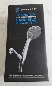 SparkPod High Pressure 3-Function Handheld Shower Head 5 ft Hose 3.75" Chrome - Picture 1 of 6
