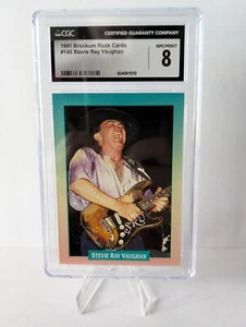 STEVIE RAY VAUGHAN #145 Brockum Rockcards 1991 Card CGC GRADED 8 Double Trouble - Picture 1 of 2