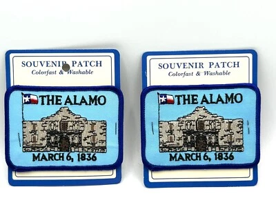 2- Embroidered Sew On- Iron On Patches. “The Alamo. “. 3.5” X 2.5”. Vintage - Image 1 of 3