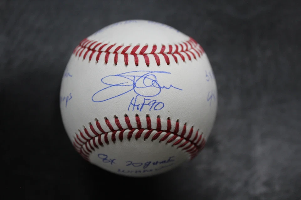 Jim Palmer Singed 9 Multi Inscribed Stat Rawlings Official MLB Baseball JSA - Image 1 of 1