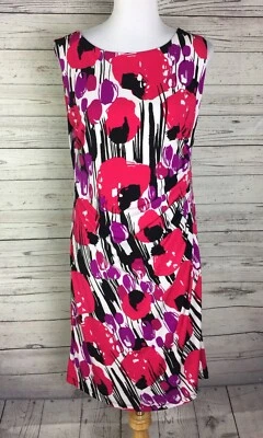 Kasper Sheath Dress Womens Petite Size PL Multicolor Floral Sleeveless Ruched - Image 1 of 4