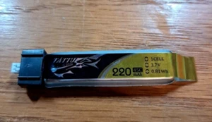 Tattu 220mAh 3,7V 45C 1S1P HV Lipo Akkupack mit Molex 1,25 Stecker (5 Stück) - Bild 1 von 8