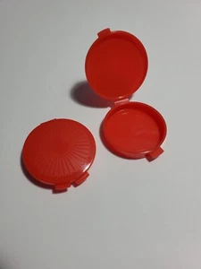 Tupperware Mini Portapillole a Conchiglia Set Contenitori Tascabili Rotondi Rosso Nuovo - Foto 1 di 2