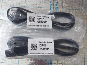 Lot of 2 Dell DP/N 05120P 3-Prong 6ft AC Power Cord Adapter Cable Black US - Picture 1 of 2