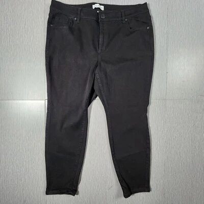 Pantalones de mezclilla Lane Bryant para mujer 18 negros tiro medio ajustados corte exclusivo Flex Magic Foto 1 de 4