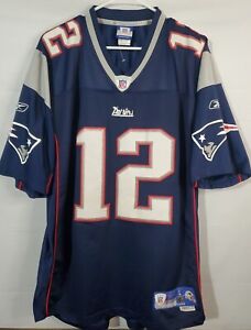 Tom Brady Reebok NFL Authentic Mens Large New England Patriots  #12 Jersey