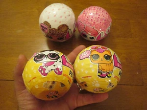 LOT 4 L.O.L. Surprise Doll Ball LOL Series 3, 4 GLITTER  PETS YELLOW EYE SPY SET - Picture 1 of 7