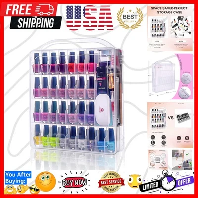 Organizador de esmalte de uñas en gel, soporte de estuche de almacenamiento transparente para 60 botellas, co... Foto 1 de 4