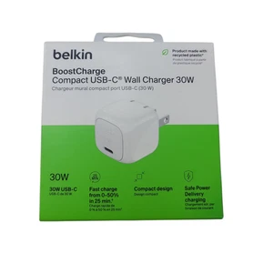 Belkin BoostCharge Compact Wall Charger 30W, USB-C Power Delivery Fast Charging - Picture 1 of 4