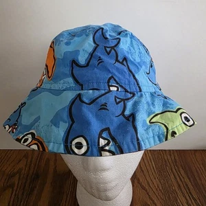 Vintage 1987 Flap Happy Shark Sun Hat Boys Toddler XL Blue Beach Pool USA - Picture 1 of 7