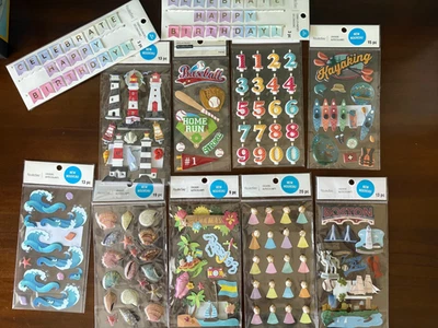 Lot of 11 Recollections Scrapbook 3-D Stickers Sea/Sports/Boston/Bahamas/B-Day - Image 1 of 4