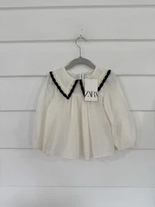 Nueva Camisa Zara Bebé Recién Nacido Malla Punto Blanco Babero Contraste Talla 18 24 Meses Y427A - Imagen 1 de 17