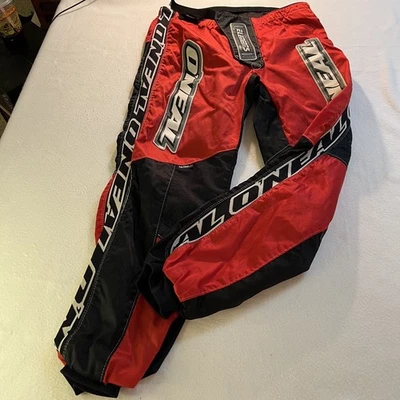 Pantalones de carreras de motocross vintage O'Neal Elements, talla 34, rojo/negro Foto 1 de 4