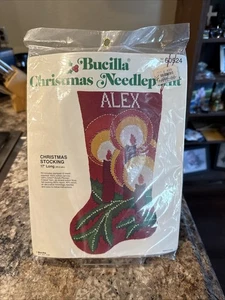 Vintage Bucilla Needlepoint Christmas Stocking Kit 60524 (N3W Old Stock) - Picture 1 of 3