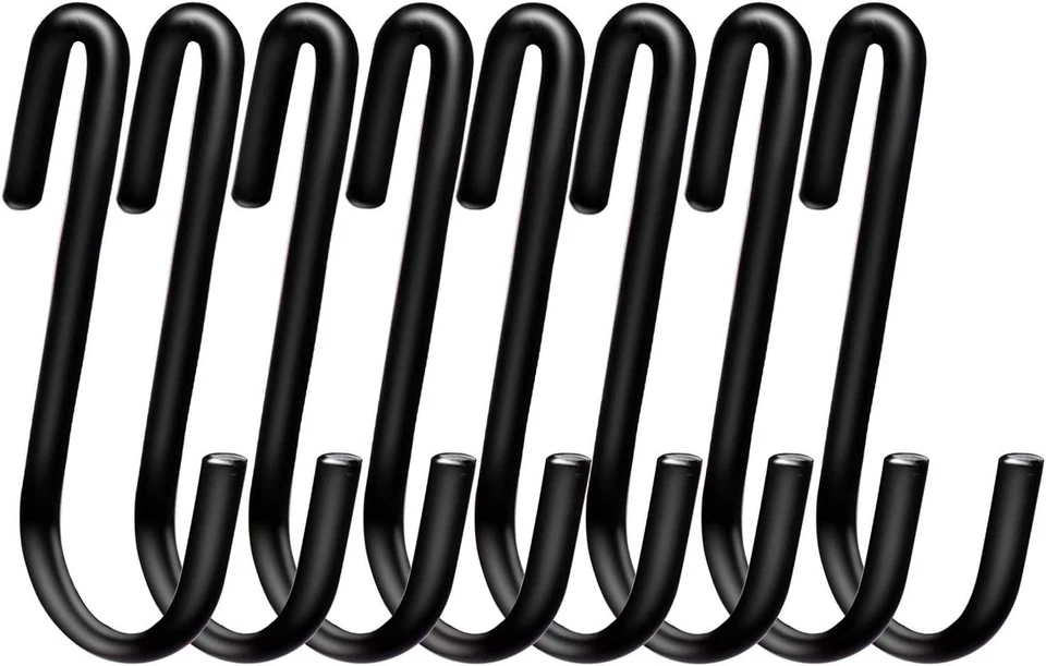 30 Pack Heavy Duty S Shaped Hooks Black Hanging Hangers Pan Pot Holder Rack