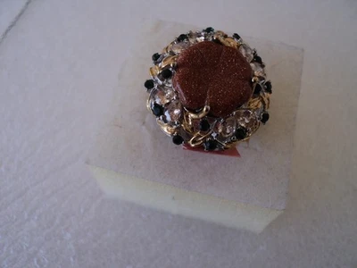 Anillo Goldstone 14mm Esmeralda Simulado Acero Inoxidable Talla 9 DAD829 Foto 1 de 3