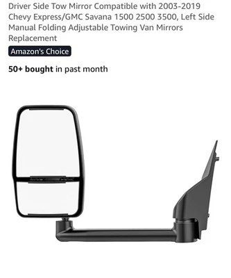 Espejo retrovisor de remolque del lado del conductor - Chevy Express GMC Savana 1500 2500 3500 2003 2004-2019 Foto 1 de 4