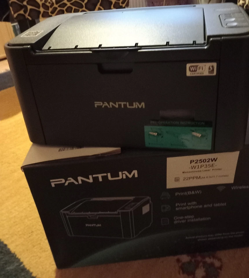 Pantum P2502W Schwarzweiß-Laserdrucker, WiFi, AirPrint, Schwarz top Zustand - Bild 1 von 4