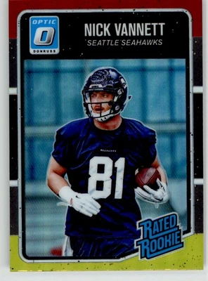 Nick Vannett 2016 Donruss Optic rojo y amarillo 188 Seattle Seahawks novato Foto 1 de 2