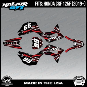 Graphics Kit for Honda CRF125F (2019-2024) CRF 125F Prime Series- Red - Picture 1 of 4