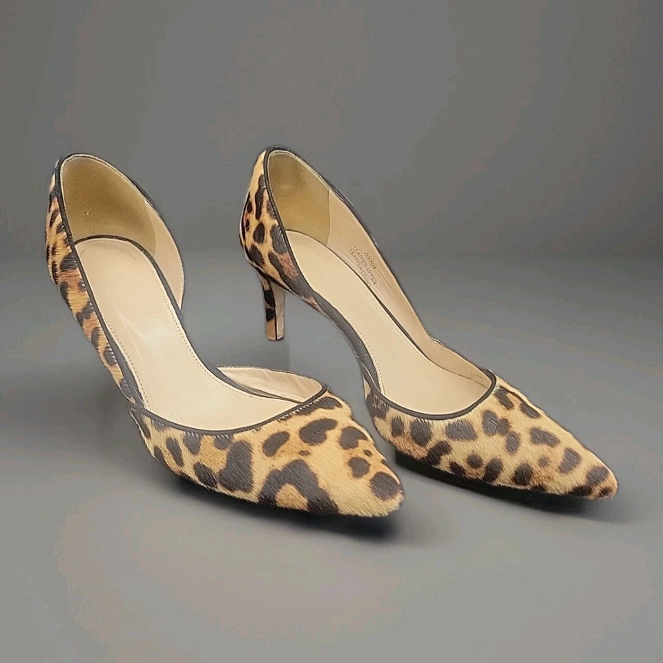 J CREW calf Hair LEOPARD cheetah PRINT heels Pumps womens TRENDY SHOES Size 6 - Image 1 of 4