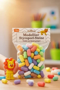 432 Modellier Styroporsteine Bunt – Basteln, Deko, DIY – 3er Set kreativ - Bild 1 von 2