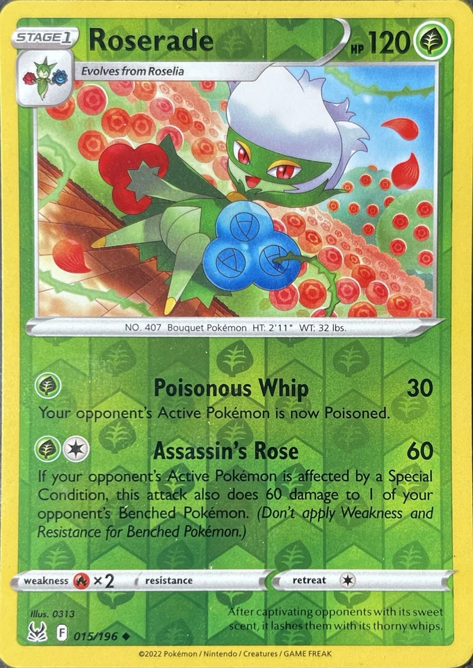 Roserade Uncommon SWSH11: Lost Origin 015/196 NM - Image 1 of 1