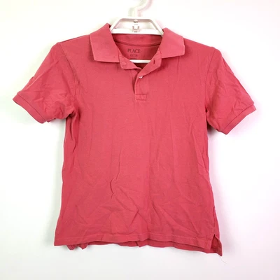 The Childrens Place Youth Boys Size M 7/8 Pink Casual Polo Shirt Top - Image 1 of 4
