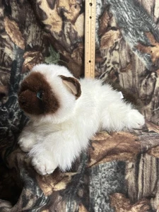 Aurora Siamese Himalayan Cat Plush Kitty Blue Eyes Stuffed Animal Realistic - Picture 1 of 6