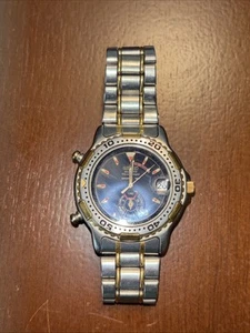 Men's Vintage 1991 Seiko 6M25-6039 Dancing Hands Silver Gold Two Tone Watch - Picture 1 of 9