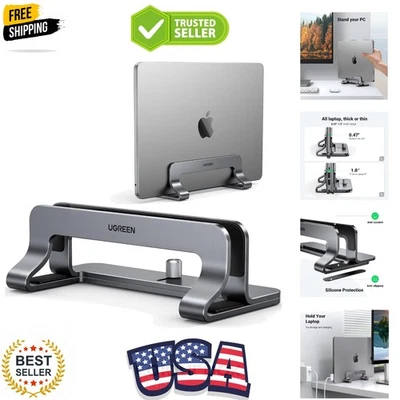 "Elegante soporte vertical ajustable para computadora portátil de hasta 17,3"" - gris plateado" Foto 1 de 4