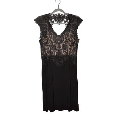 Vestido vaquero elástico de encaje FRANK LYMAN $248 en negro talla 10 Foto 1 de 3