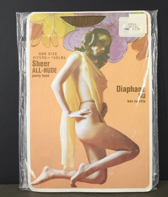➡️Vintage Pantyhose w/MODEL -SHEER ALL NUDE-One Size Spice Color  Canada Foto 1 de 4