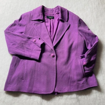 Blazer Traje Talbots Mujer Púrpura Muesca Única Solapa Un Botón Talla 14 Foto 1 de 4