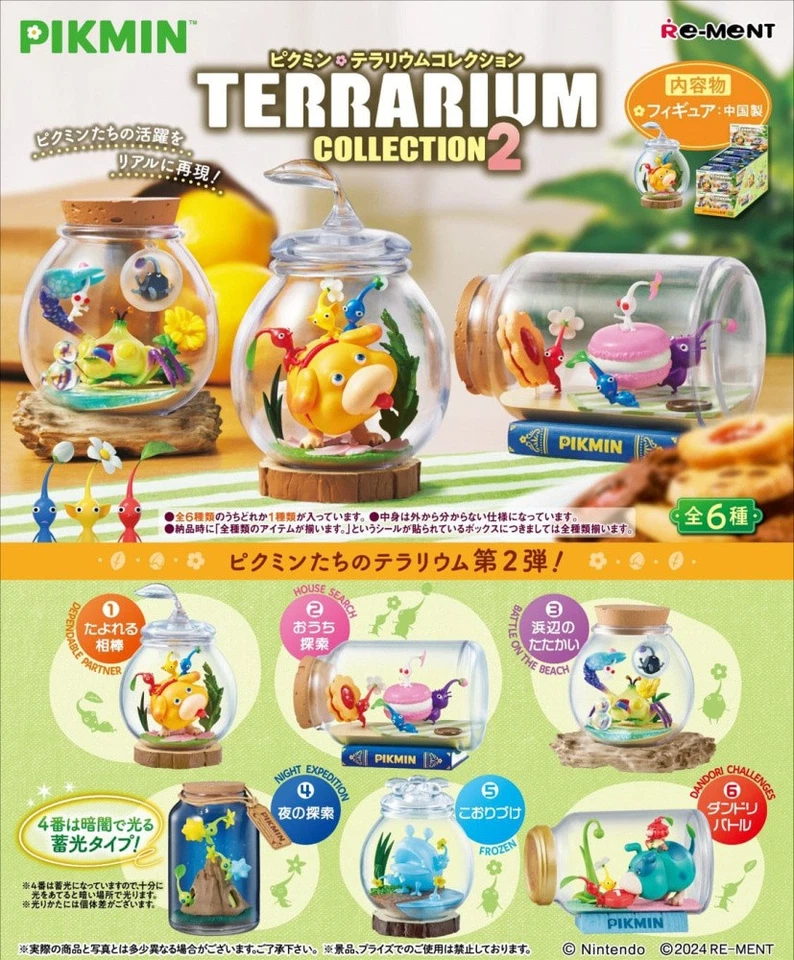 RE-MENT Pikmin Minifiguren 6 cm Terrarium Collection 2 Display (6)