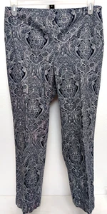 TALBOTS Heritage Black/White Paisley Size 14P Stretchy Fabric Side blind Zip - Picture 1 of 7