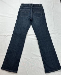 Pine IV Women's Designer Jeans Denim Med Dark Wash Size 28 Flap Pockets EUC - Picture 1 of 19