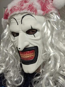 Art The Clown Latex Mask Terrifier 3 Santa Claus Bloody Hat Halloween Wig Creepy - Picture 1 of 17