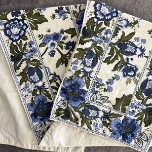 Runner da tavolo stampa blocco 13” x 70” blu floreale francese country casetta casale - Foto 1 di 7