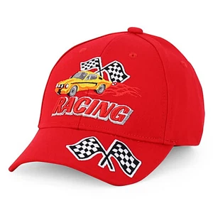 Kid Size Racing 3D Embroidered Flame Car Race Flag Baseball Cap- FREE SHIPPING - Picture 1 of 11
