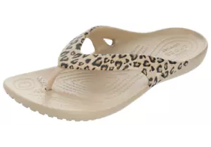 Crocs Kadee II Leopard Print Flip Flop Sandals Size 7 - Picture 1 of 1