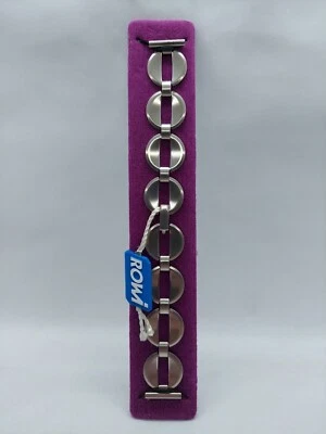 Correa de reloj vintage de 16 mm con cierre de mariposa de acero inoxidable sin usar pulsera Rowi NOS Foto 1 de 4