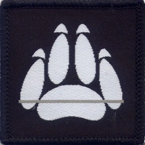 Parche de insignia tejida para manipulador de perros de servicio prisión línea plateada delgada 5 cm x 5 cm - Imagen 1 de 1