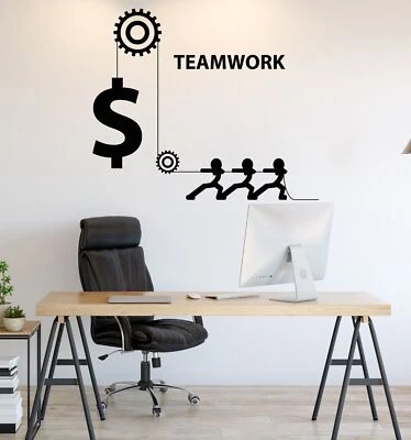 Vinyl Wall Decal Teamwork Business Logo Decor For Office Gear Sticker (4339ig) - Image 1 of 3
