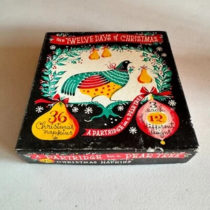 Twelve Days of Christmas Papierservietten Box Vintage Made in USA - Bild 1 von 8